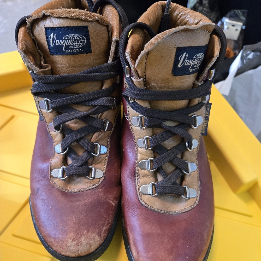 Vibram Lace Up Brown and Tan Boots for Outdoor Adventures